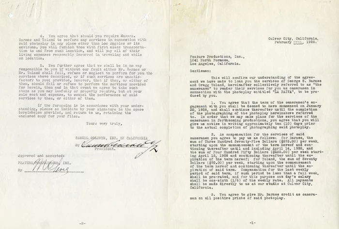 Samuel Goldwyn autograph