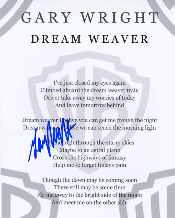 Gary Wright autograph