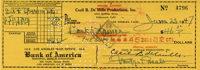 Cecil B. DeMille autograph