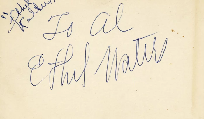 Ethel Waters autograph