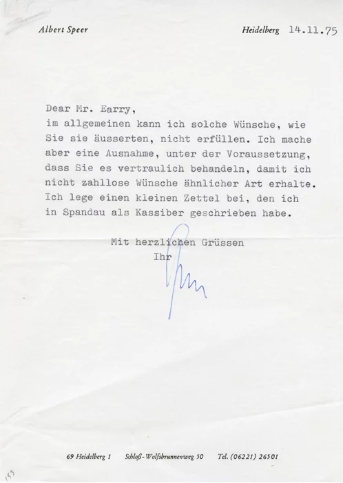 Albert Speer autograph