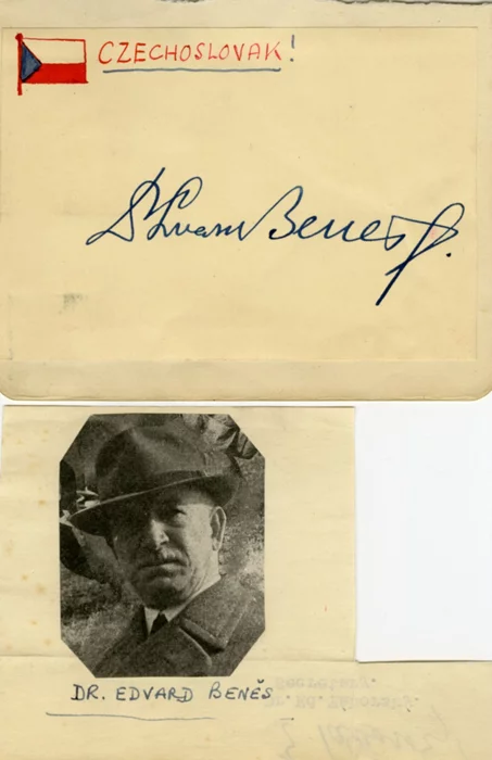 Edvard Benes autograph