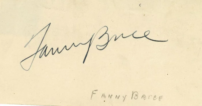 Fanny Brice autograph