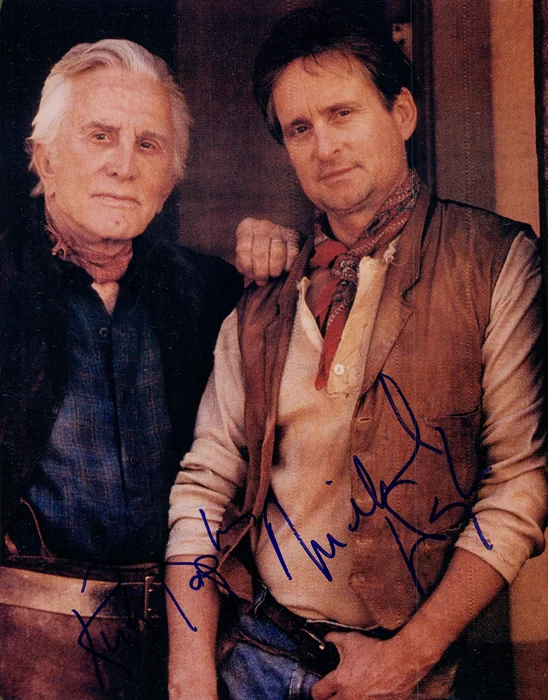 Kirk and Michael Douglas autograph