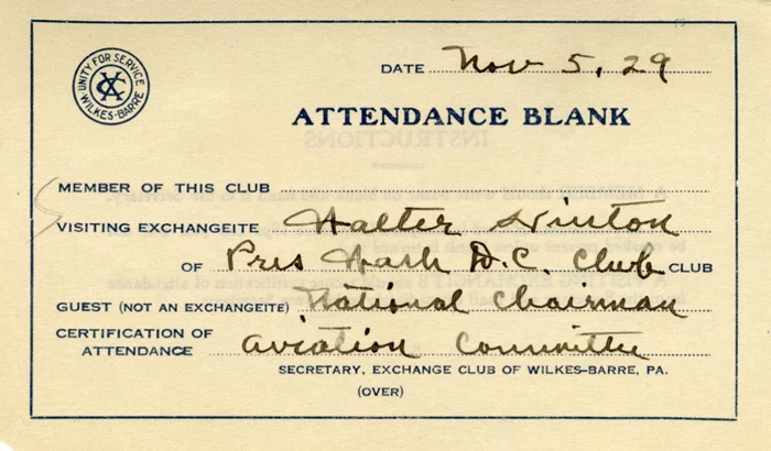Walter Hinton autograph