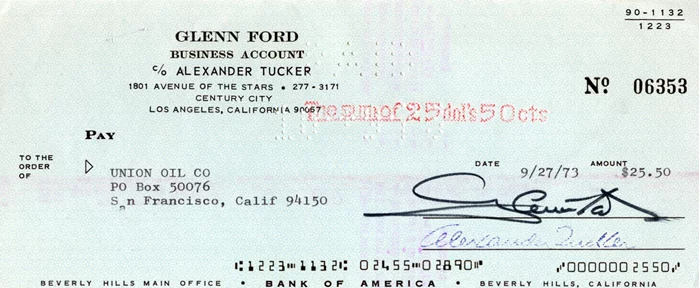 Glenn Ford autograph
