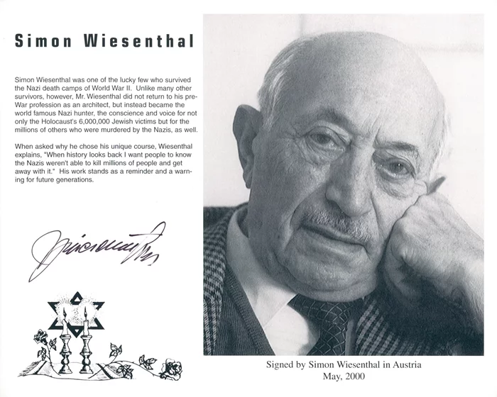 Simon Wiesenthal autograph