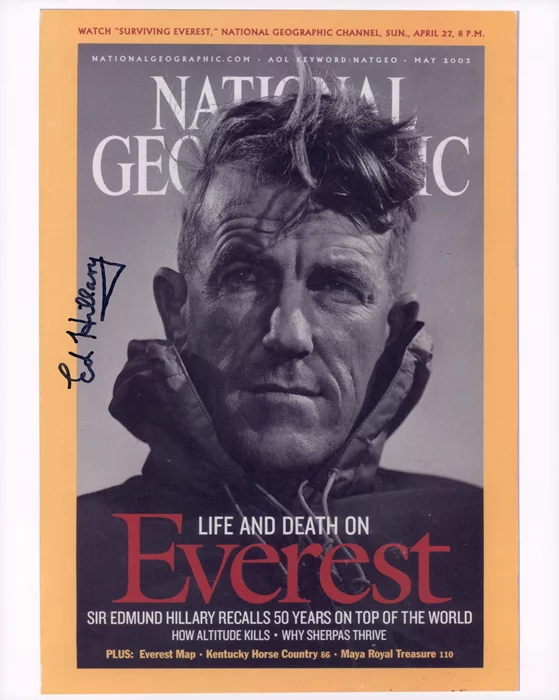 Sir Edmund Hillary autograph