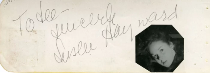 Susan Hayward autograph