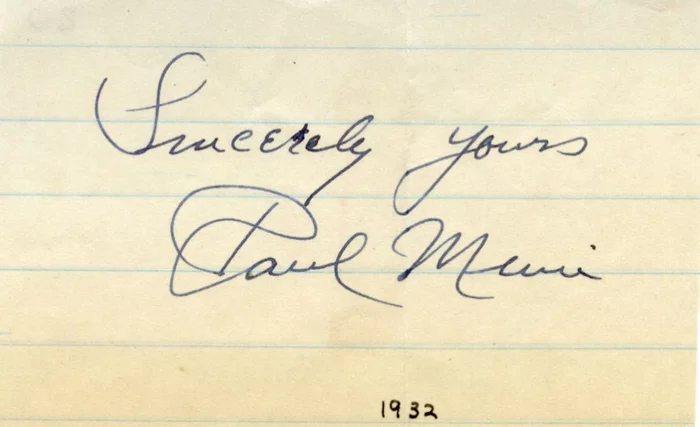 Paul Muni autograph