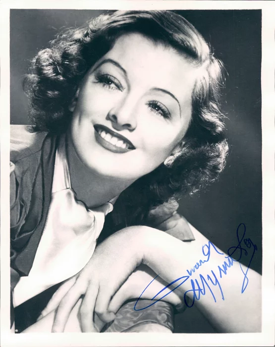 Myrna Loy autograph