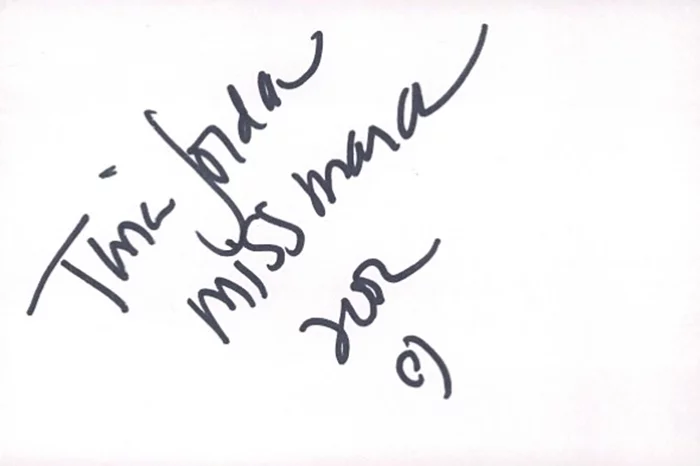 Tina Jordan autograph