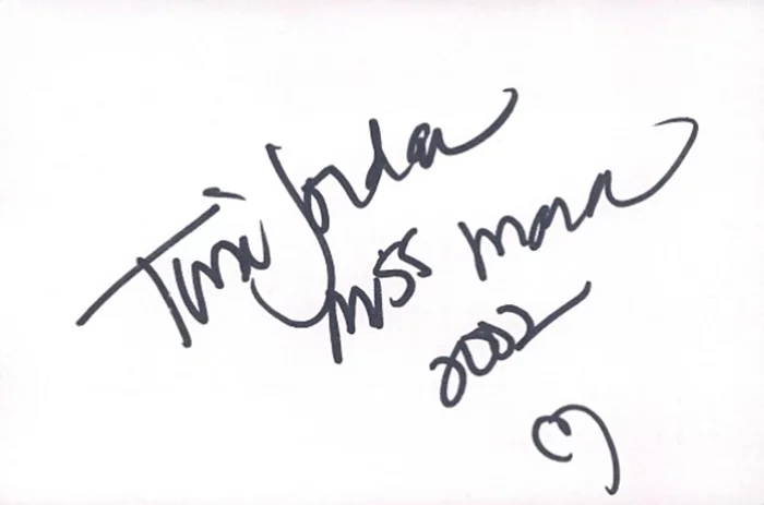 Tina Jordan autograph