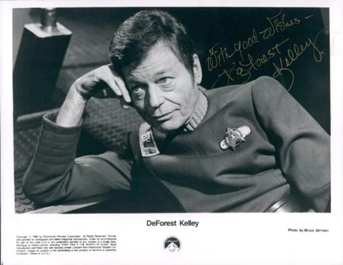 Deforest Kelley autograph