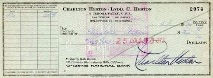 Charlton Heston autograph