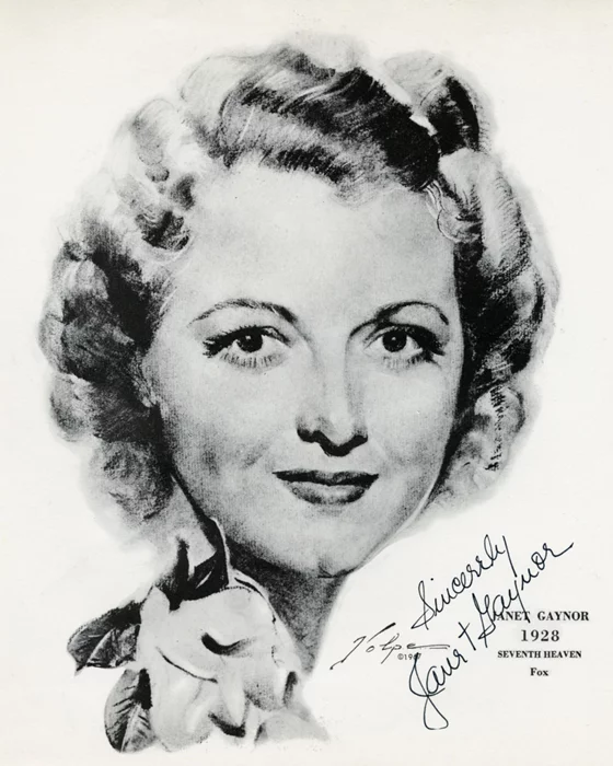 Janet Gaynor autograph