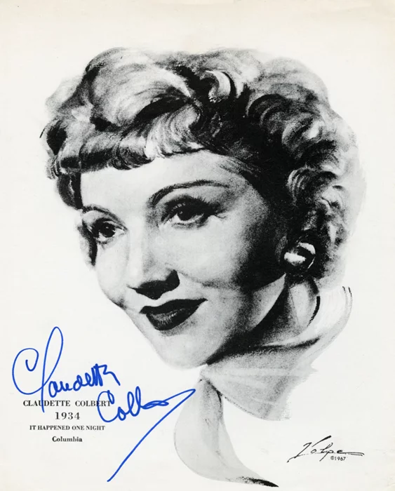 Claudette Colbert autograph
