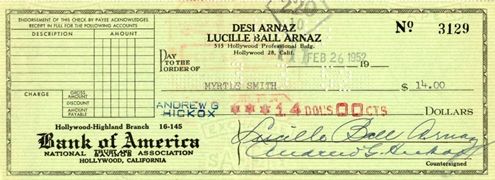 Lucille Ball autograph
