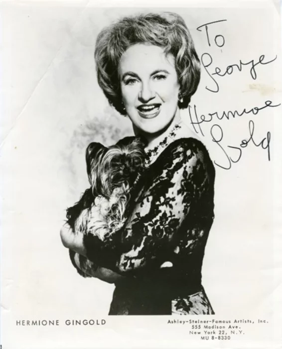 Hermione Gingold autograph