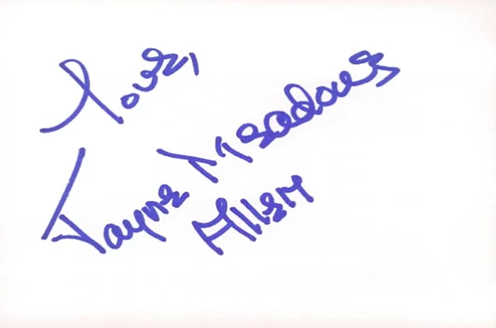 Jayne Meadows autograph