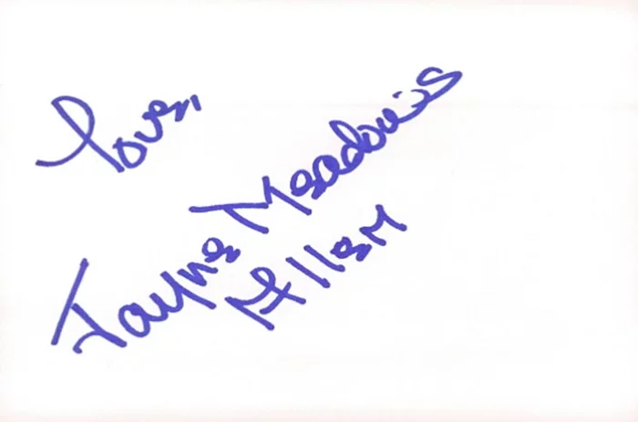 Jayne Meadows autograph