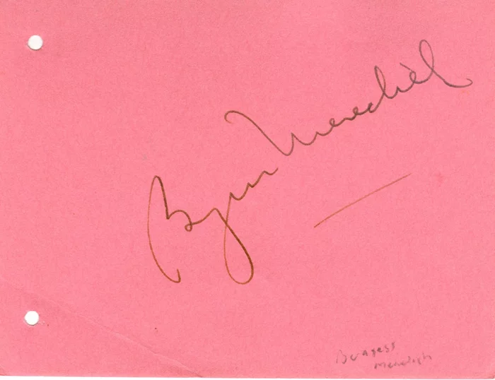 Burgess Meredith autograph