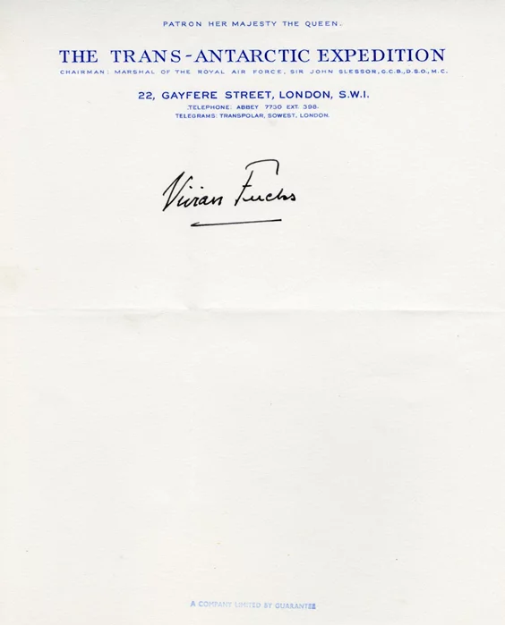 Vivian Fuchs autograph