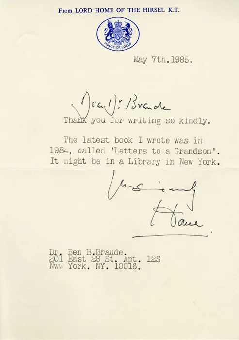 Alec Douglas Home autograph