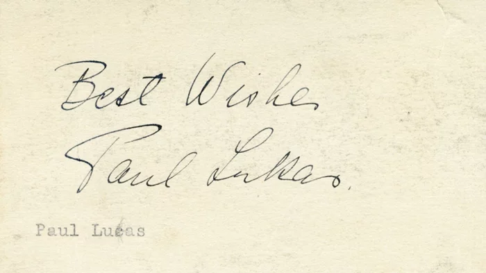 Paul Lukas autograph
