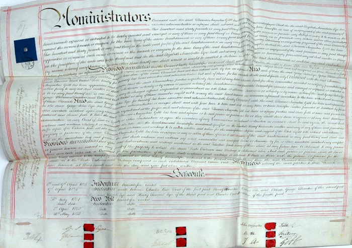 1858 British Indenture  autograph