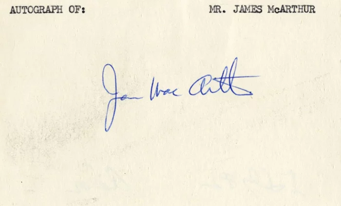 James MacArthur autograph