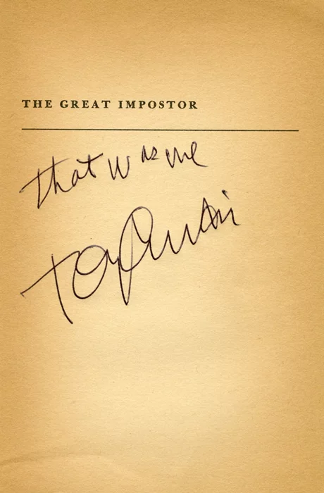 Tony Curtis autograph