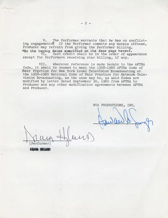 Diana Hyland autograph