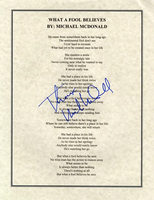 Michael McDonald autograph