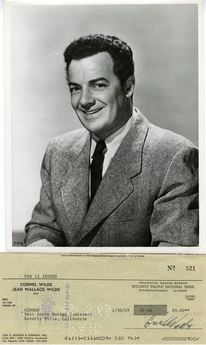 Cornel Wilde autograph
