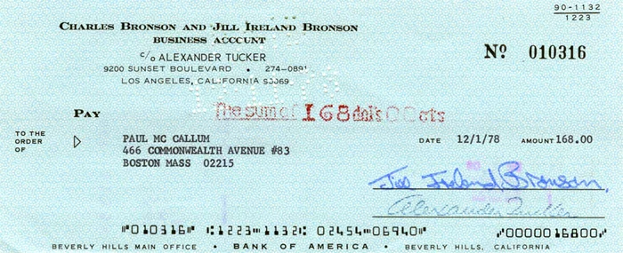 Jill Ireland autograph