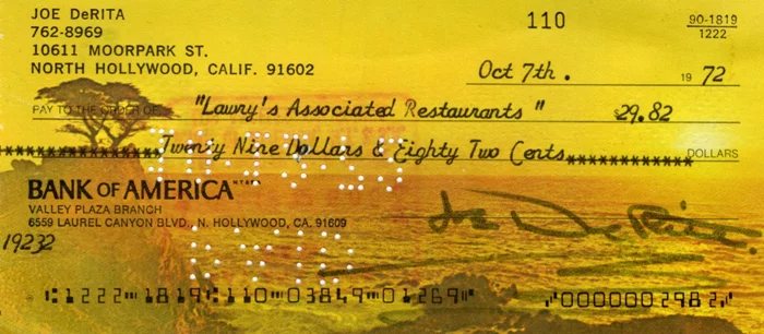 Curly Joe DeRita autograph