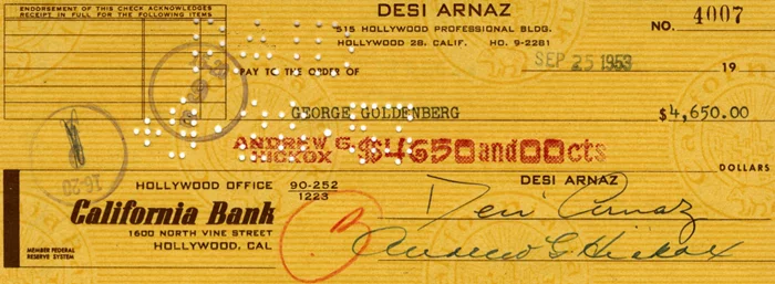 Desi Arnaz autograph