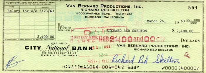 Red Skelton autograph