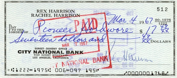 Rex Harrison autograph
