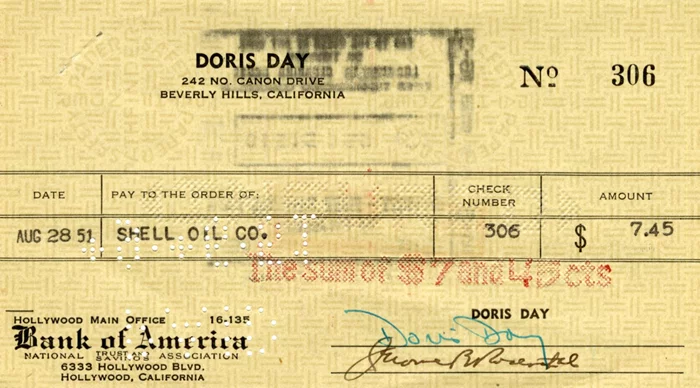 Doris Day autograph