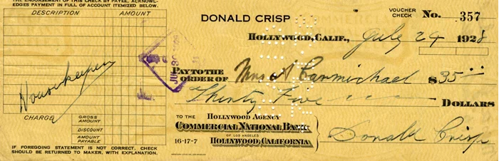 Donald Crisp autograph