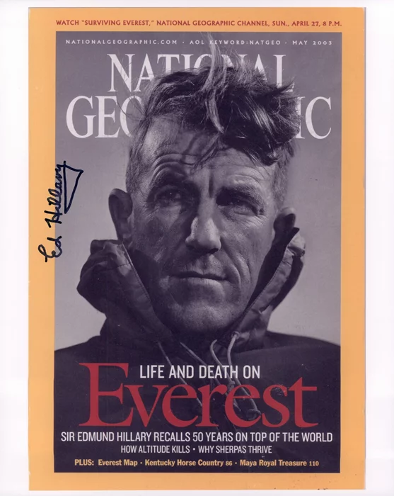 Sir Edmund Hillary autograph