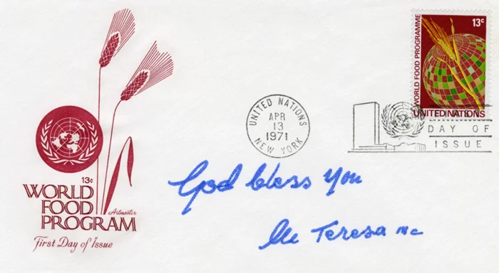 Mother Teresa autograph