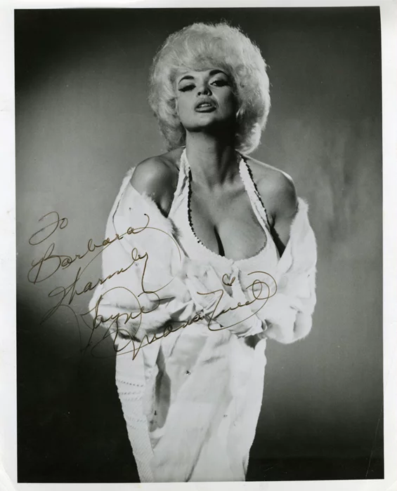 Jayne Mansfield autograph