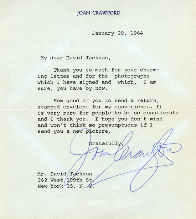 Joan Crawford autograph