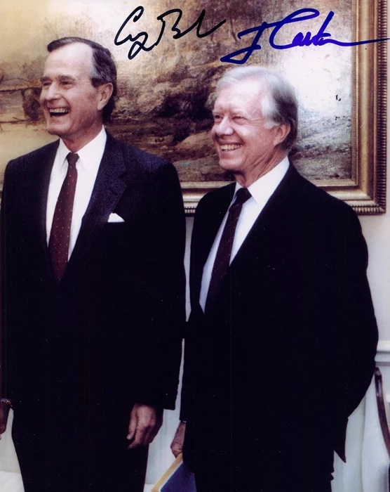 Bush and Carter autograph
