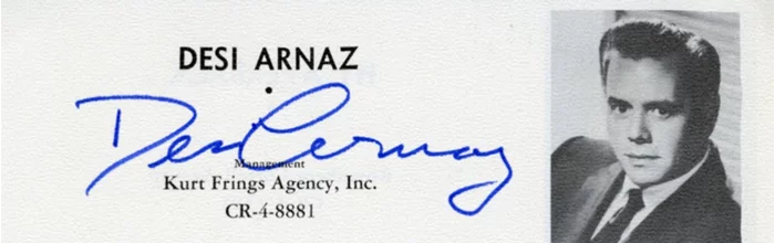 Desi Arnaz autograph