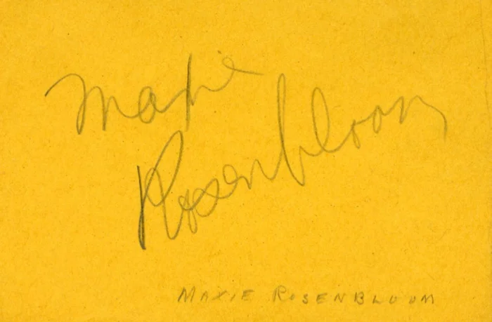 Maxie Rosenbloom autograph