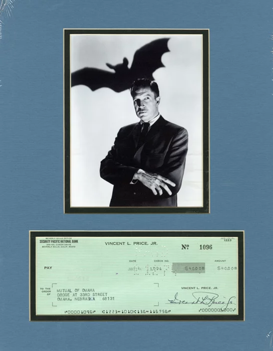 Vincent Price autograph